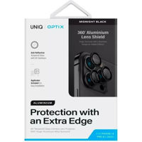 Стекло защитное для смартфона UNIQ Optix Aluminium Camera Lens Protector for iPhone 15 Pro, Black