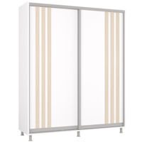 Dulap Mobildor-Lux Aron cu uși glisante сu lamele (180x60x200H cm) Alb Brilliant