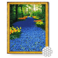 Картина по номерам Art Gallery GA79785 Mozaic cu diamante 40x50cm Drumul din flori albastri