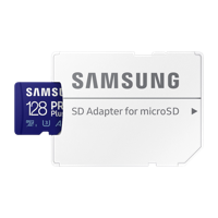 128GB MicroSD (Class 10) UHS-I (U3)+SD adapter, Samsung PRO Plus "MB-MD128SA" (R/W:180/130MB/s)