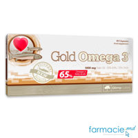 Omega 3 Gold 1000mg (65%)+Vit.E 12mg caps. N60 (creier, cardio, vedere,1 caps./zi) Olimp