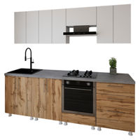 Mobilă pentru bucatarie Smartex (30154) K4 260сm Alb+Stejar inchis