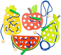 Головоломка Baby Mix 57339 дерев. Montessori шнуровка Fruit and Vegetable