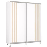 Dulap Mobildor-Lux Aron cu uși glisante сu lamele (190x60x220H cm) Alb Brilliant