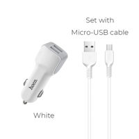 Hoco Z23 grand style dual-port car charger set with Micro cable