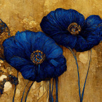 Декор Pereflex CA-13998 Canvas Silver 60x60cm Blue Poppies (084872)
