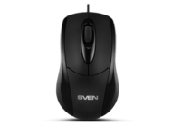 Mouse SVEN RX-110, Optical, 1000 dpi, 3 buttons, Ambidextrous, Black, USB+PS/2