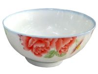 Salatiera D13cm, flori rosii, din ceramica