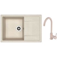 Мойка кухонная со смесителем Dr.Gans Techno 760 + SanDonna F 7073 bej