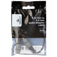 Audio adapter 6.35 mm jack to 3-pin*3.5 mm socket, 0.2 m, Cablexpert A-63M35F-0.2M