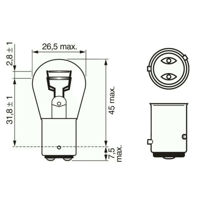 Автомобильная лампа Bosch P21/4W Pure Light 12V 21/4W BAZ15d (carton) (1987302215)