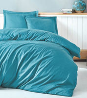 Lenjerie de pat pentru 2 persoane, CottonBox Stripe Turkuaz