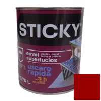 STICKY Эмаль Быстросохнущая Красно Коричневая 0,75 л