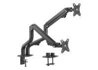 Table/desk 2-display mounting arm Gembird (rotate,tilt,swivel),17”-32”,up to 8 kg,VESA:75x75,100x100
