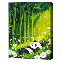 Картина по номерам BrushMe KBS0188FC 30x40сm (fără cutie) Somnul dulce al unui panda în pădurea înflorită