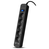Filtru electric Sven SF-05LU, 5 Sockets + 2 USB (2,4 A), 3.0m, Black