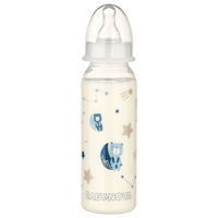 ”Baby-Nova” Biberon din silicon cu gât standart, 0-24 luni, 240ml., debit mediu, fără BPA, 1 buc./cutie de carton (47010