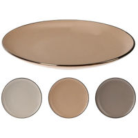 Тарелка Promstore 51356 de servire 26cm Metallic Rim, ceramica, cu bordura