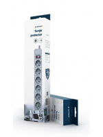 Surge  Protector Gembird SPG6-B-10C, 6 Sockets, 3.0m, up to 250V AC, 16 A, safety class IP20, Grey