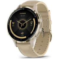 Ceas inteligent Garmin Venu 3S French Gray/Soft Gold Leather (010-02785-55)