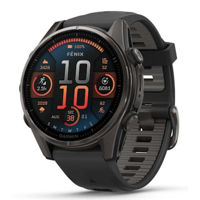 Ceas inteligent Garmin Fenix 8 – 43 mm, Sapphire, Carbon Gray DLC Titanium with Black (010-02903-21)