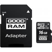 Флеш карта памяти SD GoodRam M1AA-0160R12 16GB micro SDHC Class10 UHS-I + SD adapter, Up to: 100MB/s