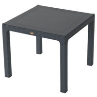 Садовая мебель Hydro S Стол из ротанга со стеклом, 90x90x75, Антрацит