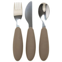 Seturi pentru hrănire bebelușilor BIBS 4340243 Set tacamuri din otel inoxidabil Dark Oak