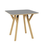 купить Деревянный квадратный стол с деревянными ножками и металлической подставкой 800x800x750 мм, серый в Кишинёве