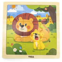 Головоломка Viga 44627 Puzzle din lemn Leoaică și puiul de leu, 9 elem.