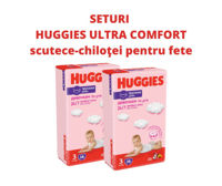 1 Set 2 pachete scutece-chiloţel Huggies pentru fetiţă 3 (7-11 kg), 2x58 buc.