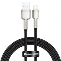 Cablu telefon mobil Baseus CALJK-A01 USB - LIGHTNING, 2.4A, 1M, CAFULE METAL BLACK