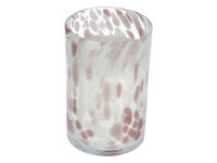 Lumanare in candelabru de sticla "Сilindru" 15X10cm White Pink Dots