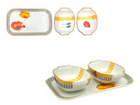 Set pentru aperitiv Tognana Bistro 3buc 33X19cm portelan, mac