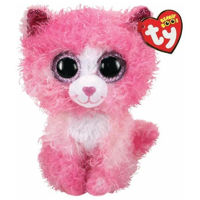 Jucărie de pluș TY TY36308 REAGAN pink cat with curly hair 15 cm