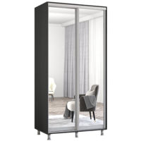 Dulap Mobildor-Lux Aron cu uși glisante din oglinzi (110x60x200H cm) Anthracite