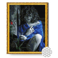 Картина по номерам Art Gallery GA79738 Mozaic cu diamante 40x50cm Frumoasa cretoasa in nuante gri