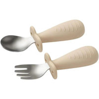 Посуда для кормления BabyOno 1665/03 Lingura si furculita din otel inoxidabil Beige
