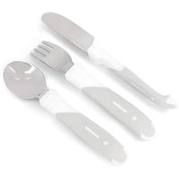 Посуда для кормления U-Grow 78217 Tacâmuri de antrenament Twistshake din inox Gri-Alb