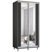 Dulap Mobildor-Lux Aron cu uși glisante cu oglindă vertical (140x60x240H cm) Anthracite