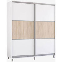 Шкаф Mobildor-Lux Арон с горизонтальными раздвижными дверцами (230x60x220H см) Brilliant White