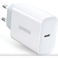 Зарядное устройство сетевое Ugreen 70161 1xType-C 3A 30W QC4.0, White