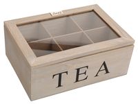 Cutie pentru ceai 6 sectiuni 23X16X9cm, lemn