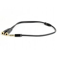 Audio spliter cable 0.1m 3.5mm 3pin plug to 3.5 mm stereo + mic sockets, Cablexpert CCA-415M-0.1M