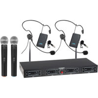 Микрофон MCGREY UHF-2V2H Quad Funkset - 2x(microfoane vocale, headset, lavaliera, transmitatoare) 00048156