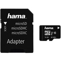 Флеш карта памяти SD Hama microSDHC 16GB Class 10 UHS-I 80MB/s + Adapter/Mobile (124138)