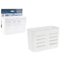 Raft de baie Holland 53953 Bathroom Solutions 12x11x19cm, cu ventuze, plastic, alb