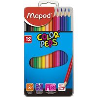 Creioane colorate MAPED Star, 12 culori, metal. box