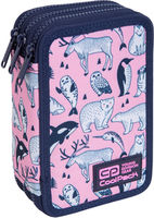 Пенал с 3 отделениями CoolPack с аксессуарами JUMPER "Pink Ocean"