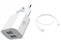 Jokade Wall Charger with Cable USB to Lightning Single Dual 5A Yiyue, White